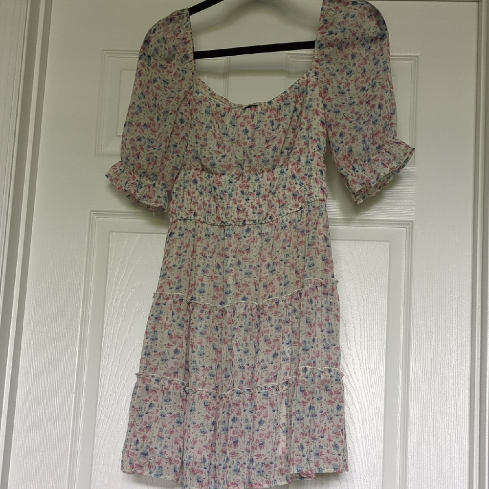 Trixxi Pink and Blue Floral Dress